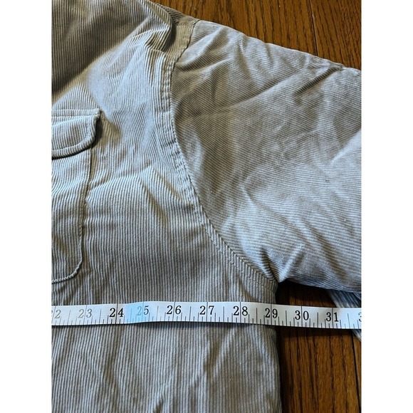 Mens Jacket Coat Tan Corduroy Fleece Lined 2XL Trucker Chore Button Up Pockets - Picture 9 of 13